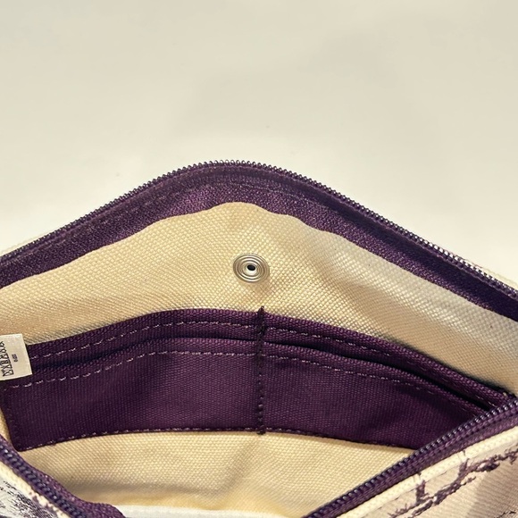 Lands End Women’s Canvas Western Print Wristlet, Purple - Picture 5 of 6